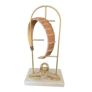 Elegant Beige Beaded Headband AND hair clip. NWOT.